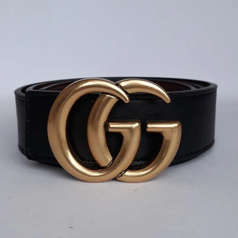 Cinto Masculino Com Fivela Dourada Estilo Clássico